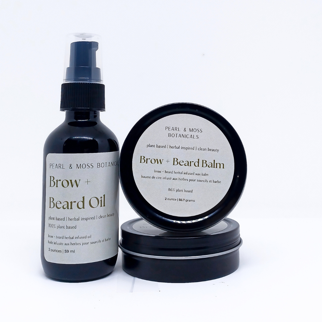 Brow and Beard Balm + Oil Set