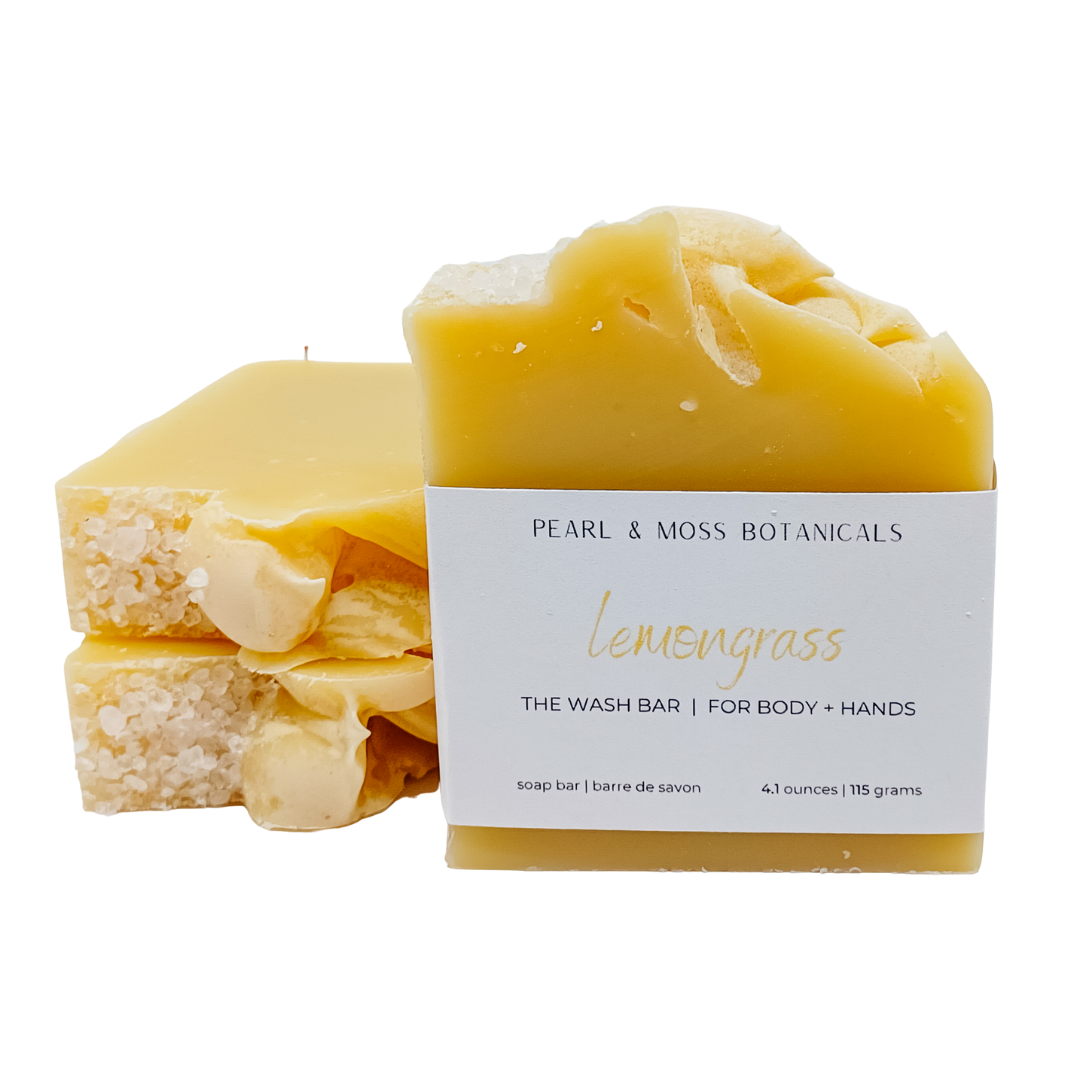 This WASH Bar is a both energizing and rejuvenating. Scented with lemongrass essential oil, this bar is invigorating and up-lifting. Lemongrass essential oil is also known to assist with oily and greasy skin. A bar that will cleanse and tone in one? Win-win!  Coloured with turmeric powder and topped with coarse Dead Sea salt, this bar is all about being good to your body.