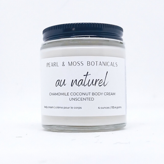 AU NATUREL: Unscented, for the most sensitive skin.  Light and smooth, the Chamomile Coconut Body Cream is softening and conditioning for the skin, with extra soothing effects from chamomile extract. Rich and luxurious, tucuma and babassu butter shine in this body cream, bringing a velvety smooth finish to your skin, while providing delicious hydration to your skin, courtesy of coconut water.
