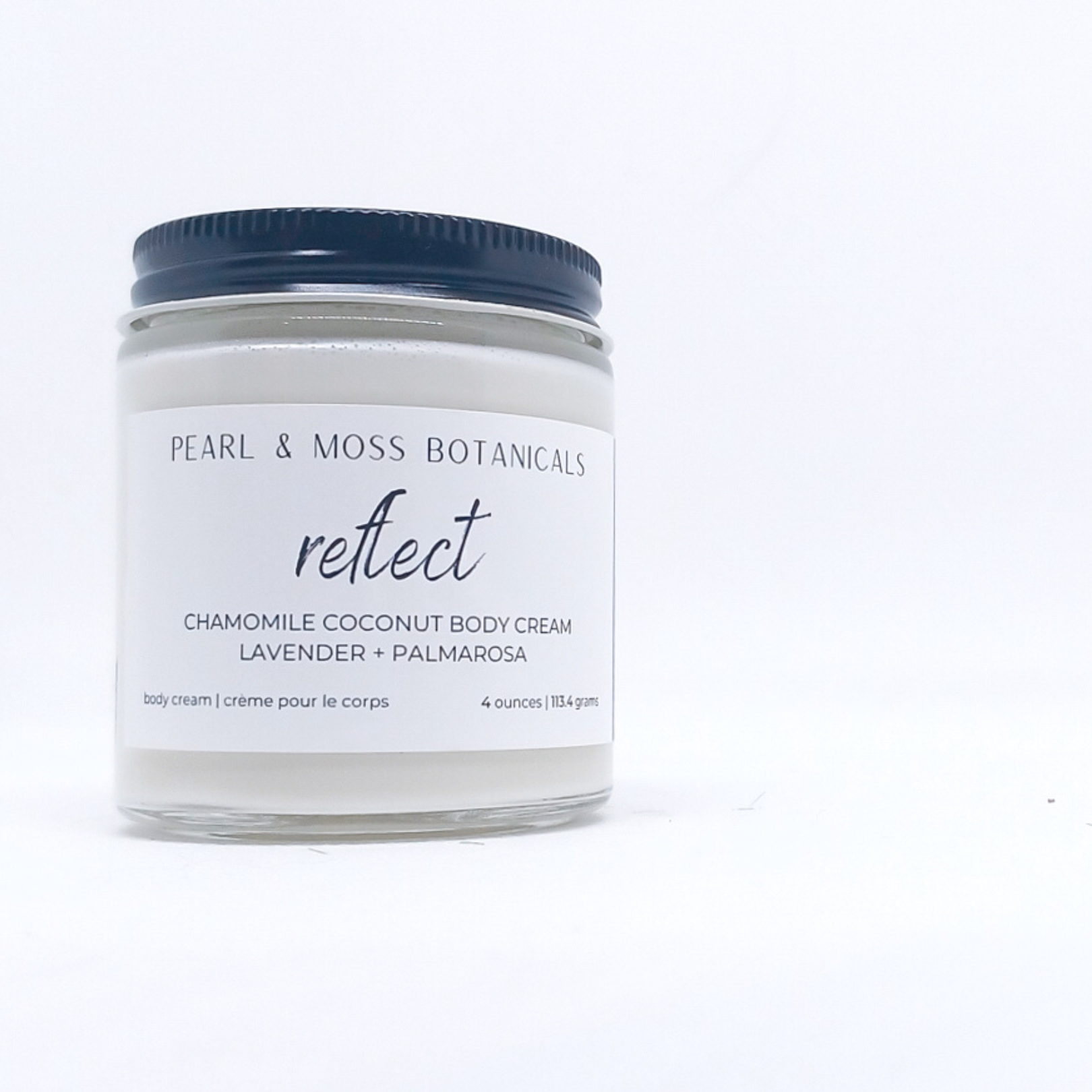 REFLECT: REFLECT is a calming combination of lavender and palmarosa essential oils.  Light and smooth, the Chamomile Coconut Body Cream is softening and conditioning for the skin, with extra soothing effects from chamomile extract. Rich and luxurious, tucuma and babassu butter shine in this body cream, bringing a velvety smooth finish to your skin, while providing delicious hydration to your skin, courtesy of coconut water.