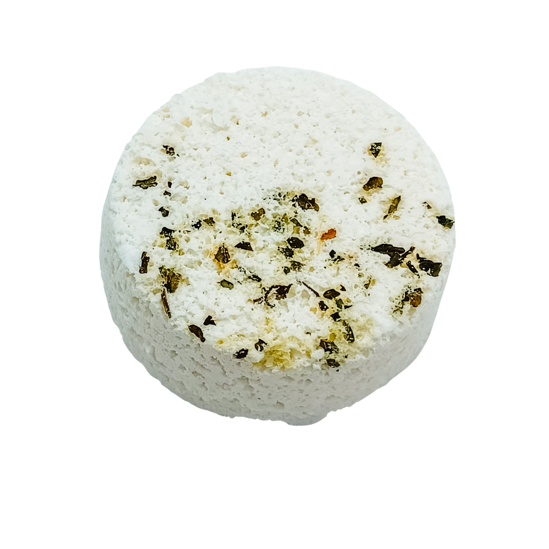 RISE: Lemon + Mint (bright and refreshing) + topped with organic peppermint leaves  The Ritual Botanical BATH BOMBS are formulated with intent, and dedication to finding purpose and creating ritual in our lives. Formulated with Dead Sea salts, the Botanical Bath Bombs are soft and soothing, rich with hydrating evening primrose oil, and scented perfectly with 100% pure essential oils.