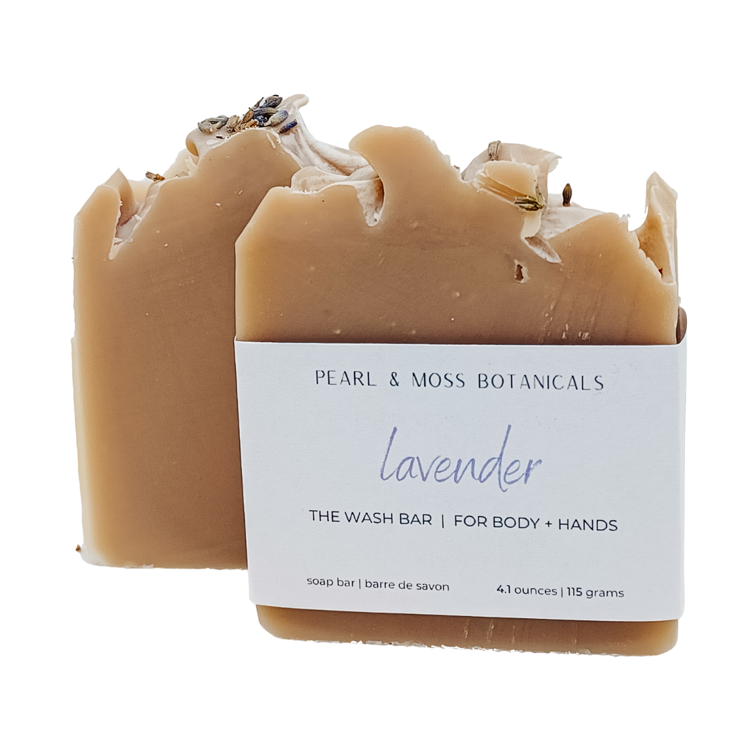 The LAVENDER bar is naturally coloured with purple Brazilian clay. The purple colour comes from the presence of magnesium, a mineral which has the reputation for promoting anti-aging benefits. This clay helps to nourish dehydrated skin, keeping your skin looking fresh!