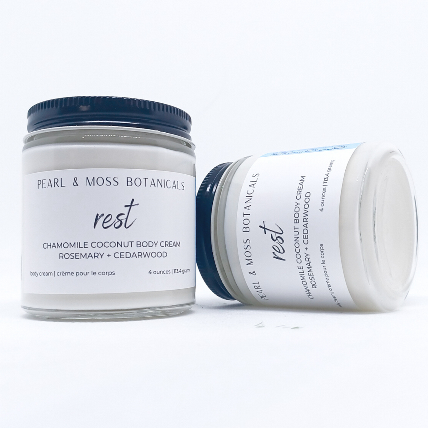 REST: REST is grounding and soothing, combination cedarwood and rosemary essential oils.  Light and smooth, the Chamomile Coconut Body Cream is softening and conditioning for the skin, with extra soothing effects from chamomile extract. Rich and luxurious, tucuma and babassu butter shine in this body cream, bringing a velvety smooth finish to your skin, while providing delicious hydration to your skin, courtesy of coconut water.