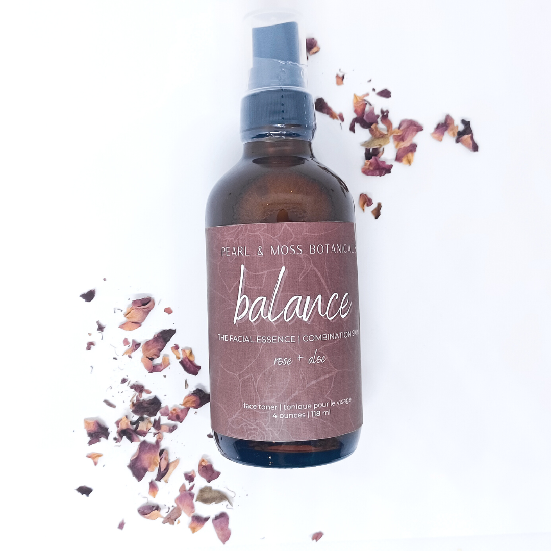 BALANCE: A harmonizing facial essence with rose floral water, beautifully tied together with vitamins B3 and B5 and conditioning chia extract. Well suited for dry/combination, combination/oily skin types. Well rounded enough for all skin types.  The FACIAL ESSENCE is hydrating, refreshing and helps to enhance your skin care routine, at any time of the day. Full of active ingredients, each facial essence is formulated to provide the perfect amount of hydration and toning properties.