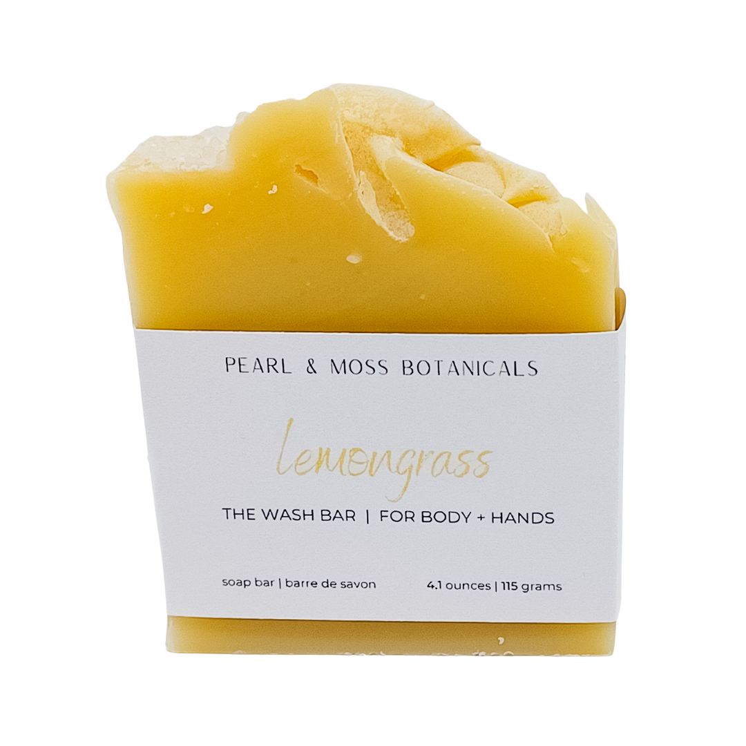 This WASH Bar is a both energizing and rejuvenating. Scented with lemongrass essential oil, this bar is invigorating and up-lifting. Lemongrass essential oil is also known to assist with oily and greasy skin. A bar that will cleanse and tone in one? Win-win!  Coloured with turmeric powder and topped with coarse Dead Sea salt, this bar is all about being good to your body.