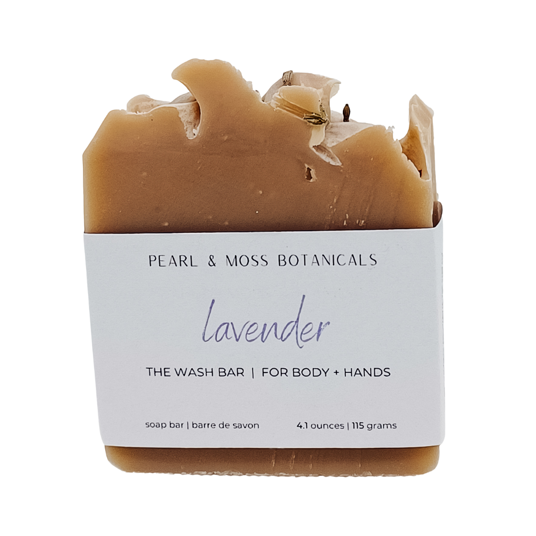 The LAVENDER bar is naturally coloured with purple Brazilian clay. The purple colour comes from the presence of magnesium, a mineral which has the reputation for promoting anti-aging benefits. This clay helps to nourish dehydrated skin, keeping your skin looking fresh!